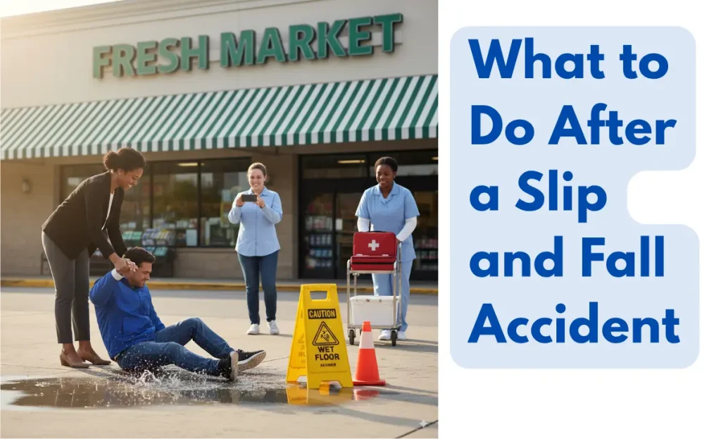 What to Do After a Slip and Fall Accident: person getting medical help after a slip and fall injury.
