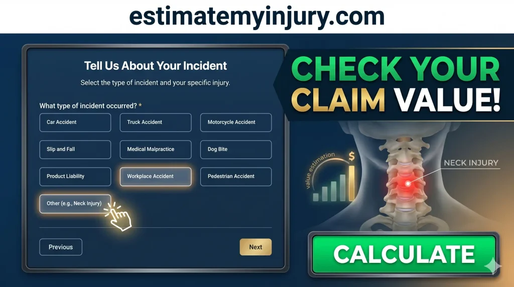 Neck injury settlement calculator to estimate compensation and claim value
